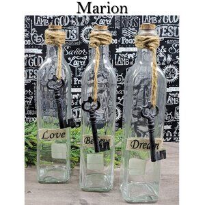 Believe Dream Love Inspirational Vintage Inspired Glass Bottles Decor